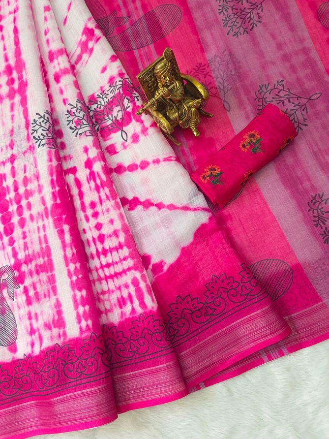 VK 4260 Linen Digital Printed Non Catalog Sarees Wholesale Price In Surat